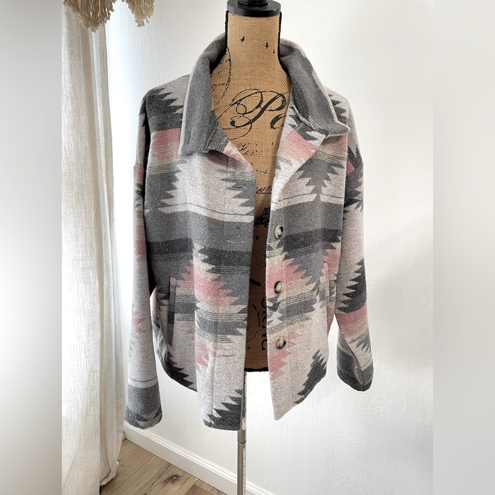 BLUE B Aztec western print jacket southwestern coat